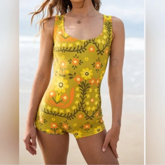 Free People Atmosea Surf Swim One Piece Floral Suit size S - Picture 1 of 7